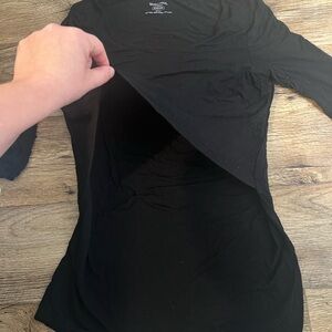 Motherhood Black Long Sleeve Nursing Top Medium